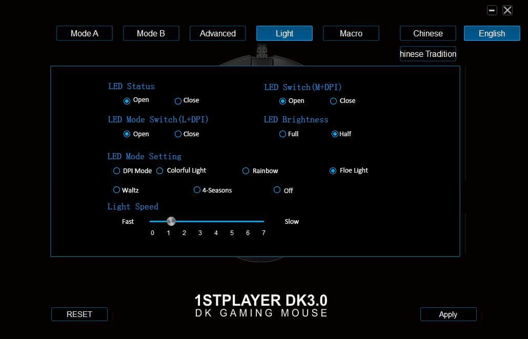 1stPlayer DK 3.0 RGB lighting effects