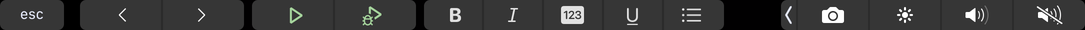 VS Code Touchbar with space for only 5 items