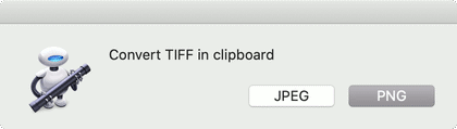 AppleScript dialog, prompting for JPEG or PNG format