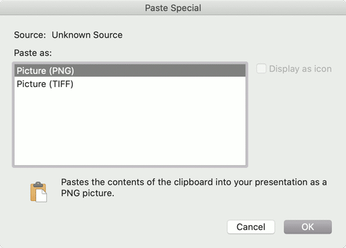 Microsoft Office Paste As PNG
