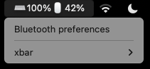 xbar showing battery level in macOS menu bar