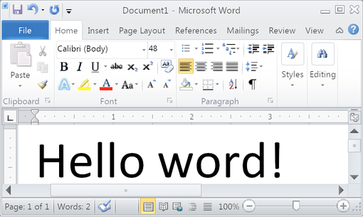 Wine with Retina Mode running Word