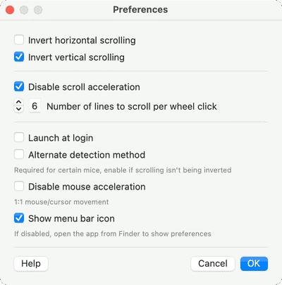 Unnatural Scroll Wheels to invert vertical scrolling