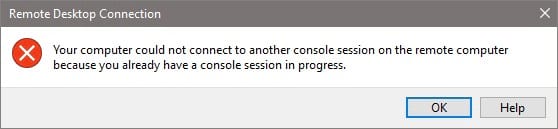 Remote Desktop error connecting to localhost on port 3389