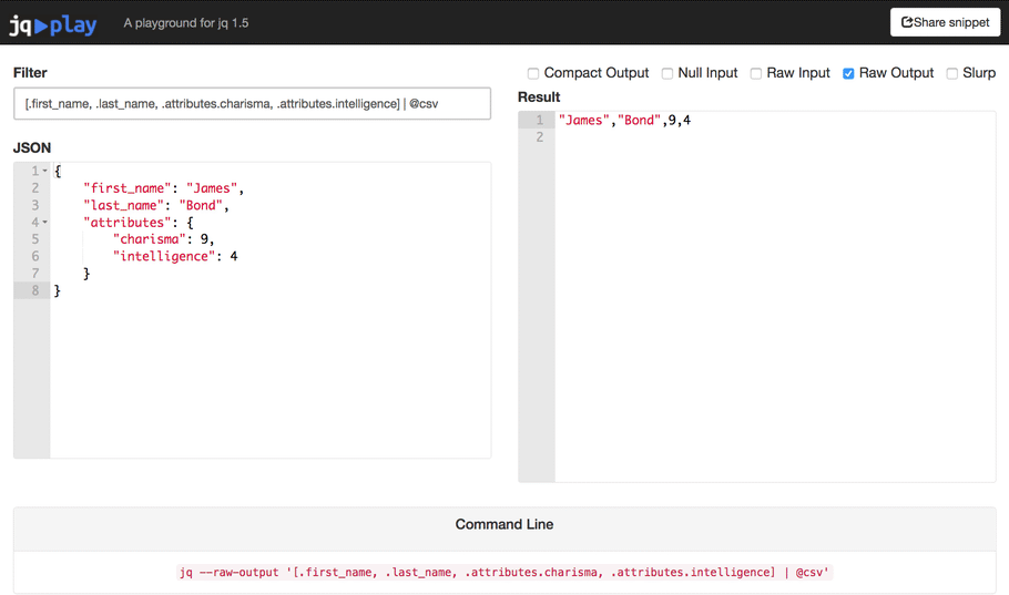 jq: Converting JSON to CSV