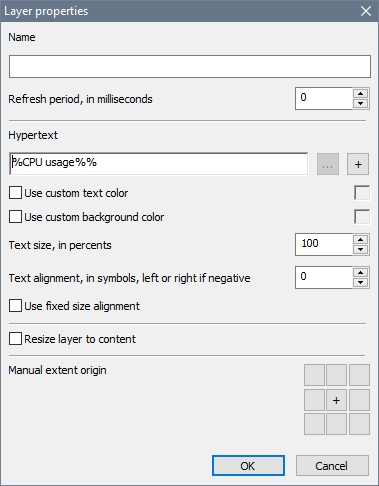 RTSS Overlay Editor Layer Properties