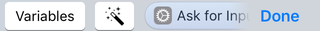 Worfklow Variables Keyboard Toolbar