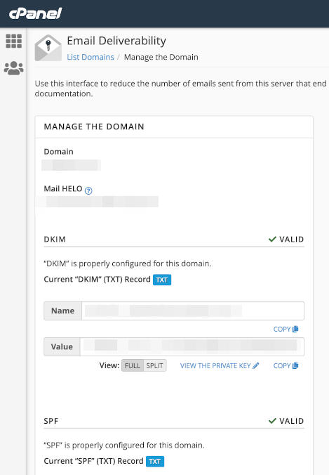 CPanel Email Deliverability Check