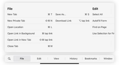 iPadOS Safari Command Keyboard Shortcuts