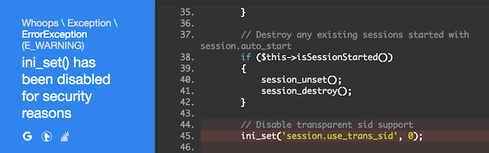 Grav with PHP 5.6 set_ini() error