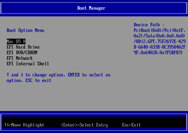 Parallels Boot Manager