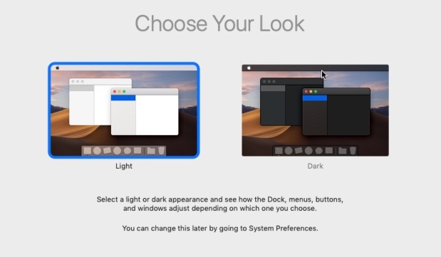 Mojave&rsquo;s &ldquo;Looks&rdquo; - either Light or Dark