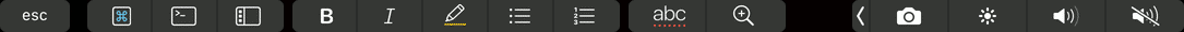 VS Code Touch Bar when Editor with Markdown has Focus