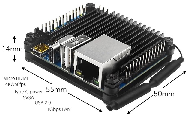Orange Pi Zero 3 with Aluminium Heatsink
