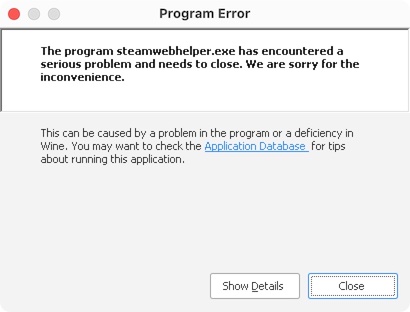 SteamWebHelper crash
