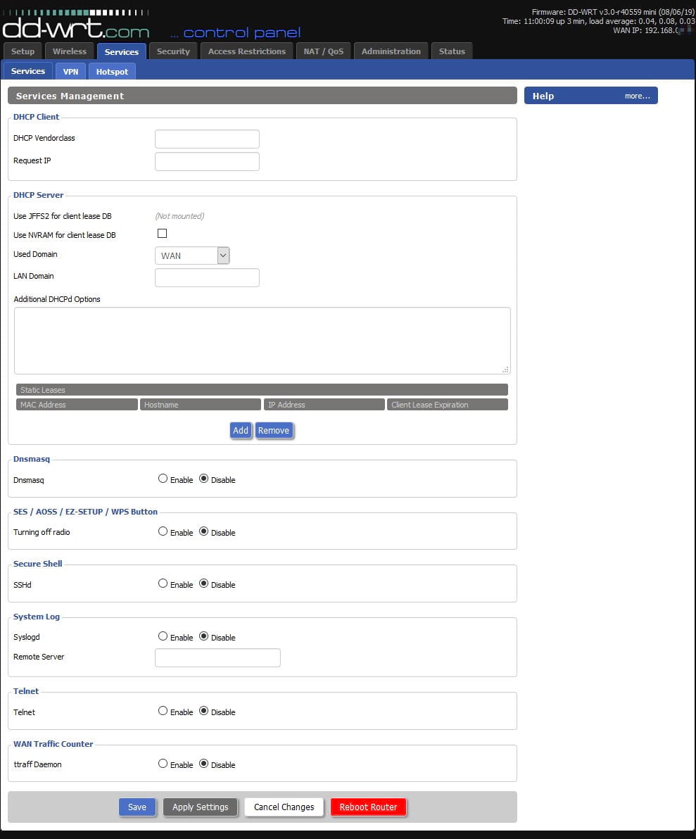 DD-WRT Services
