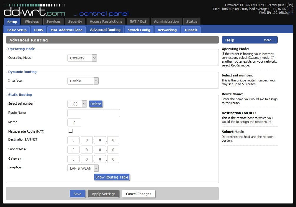 DD-WRT Setup - Advanced Routing
