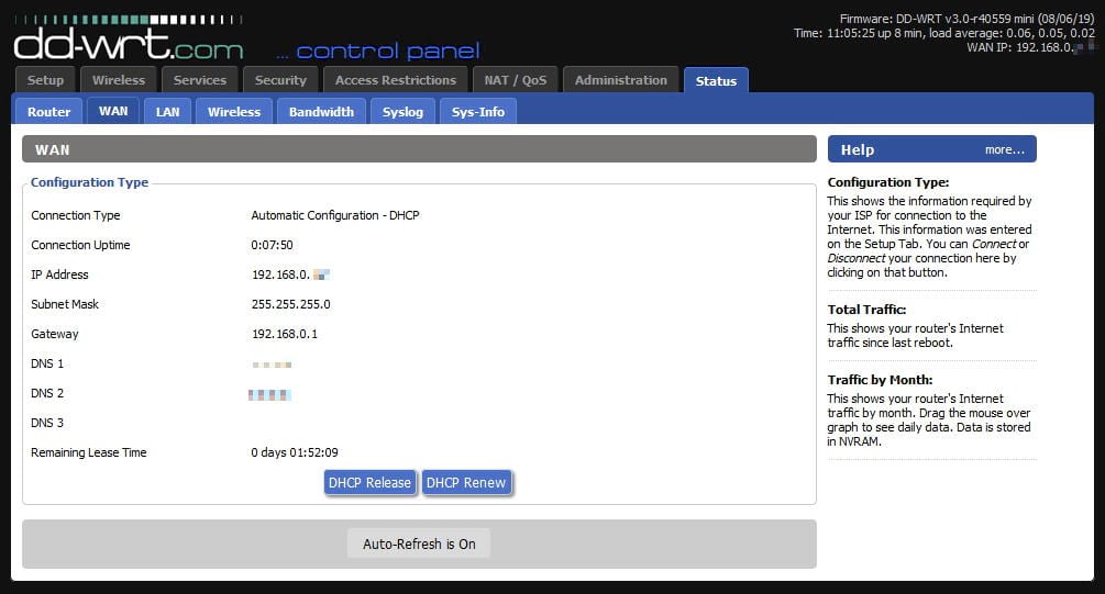 DD-WRT Status - WAN