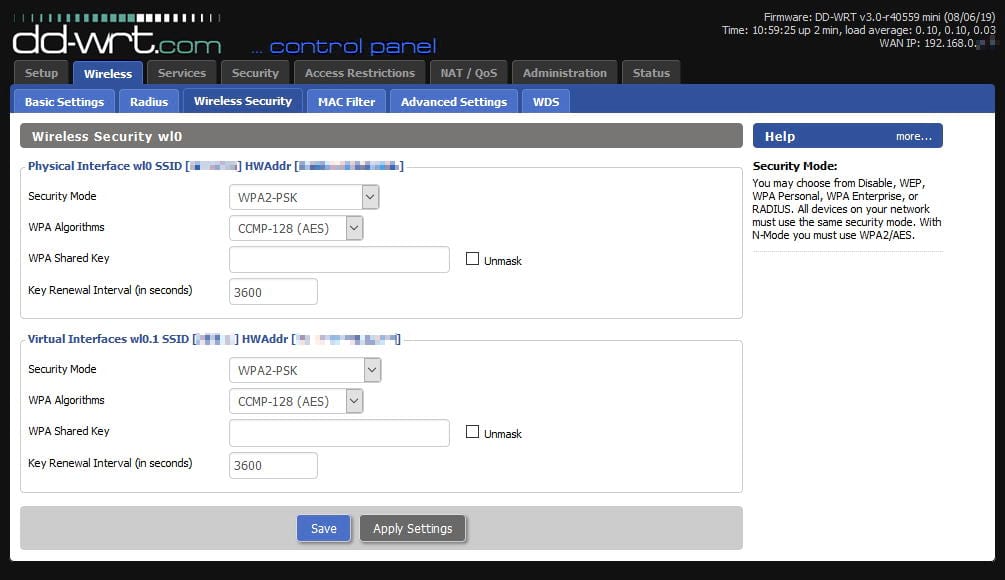 DD-WRT Wireless - Wireless Security