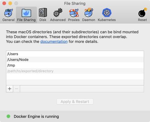 Docker Preferences File Sharing