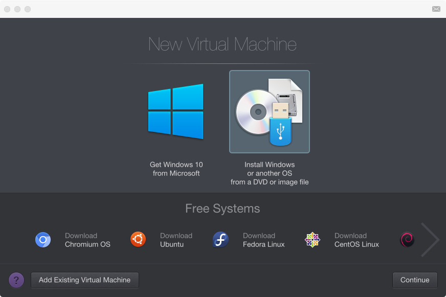 Parallels Desktop Lite New Virtual Machine