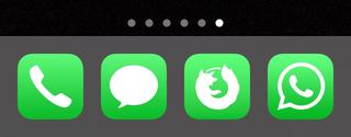 iPhone Dock with Shortcut to Firefox