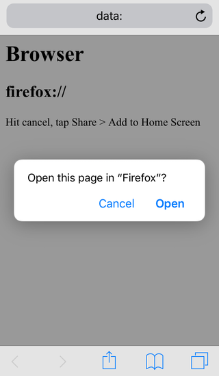 Launch URL Scheme Run WebApp Prompt