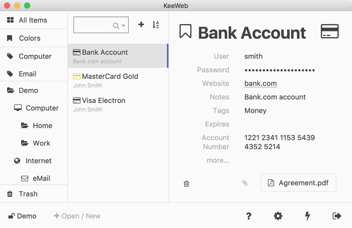 KeeWeb desktop version on macOS