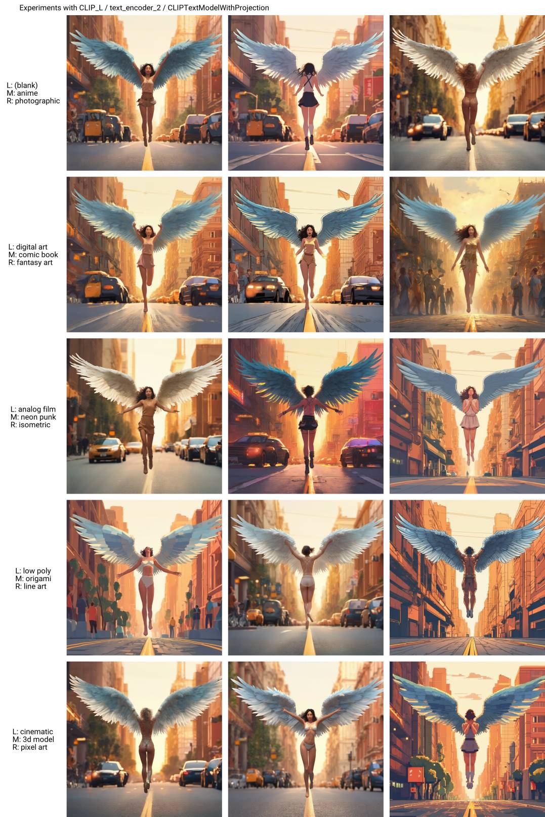 CLIP_L Prompt Experiments 1: Official Style Descriptors