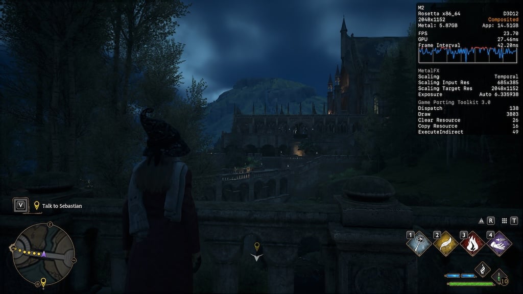 Hogwarts Legacy on CrossOver with GPTK3 for DLSS