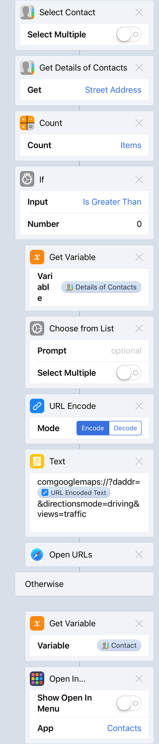 Workflow to open Google Maps to a Contact’s address