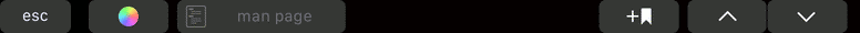 macOS Terminal touch bar man page button