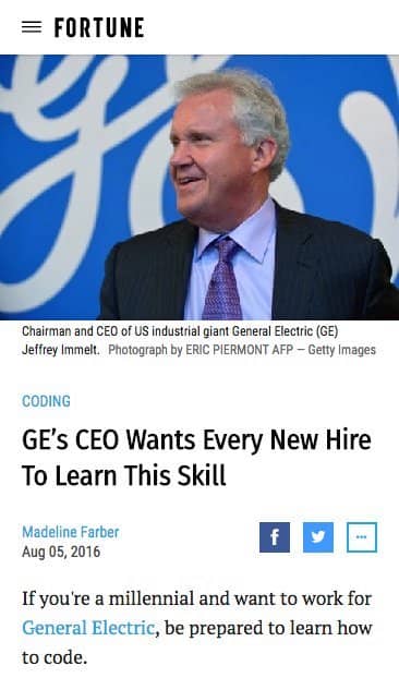 Fortune - GE&rsquo;s CEO Wants Every New Hire to Learn This Skill
